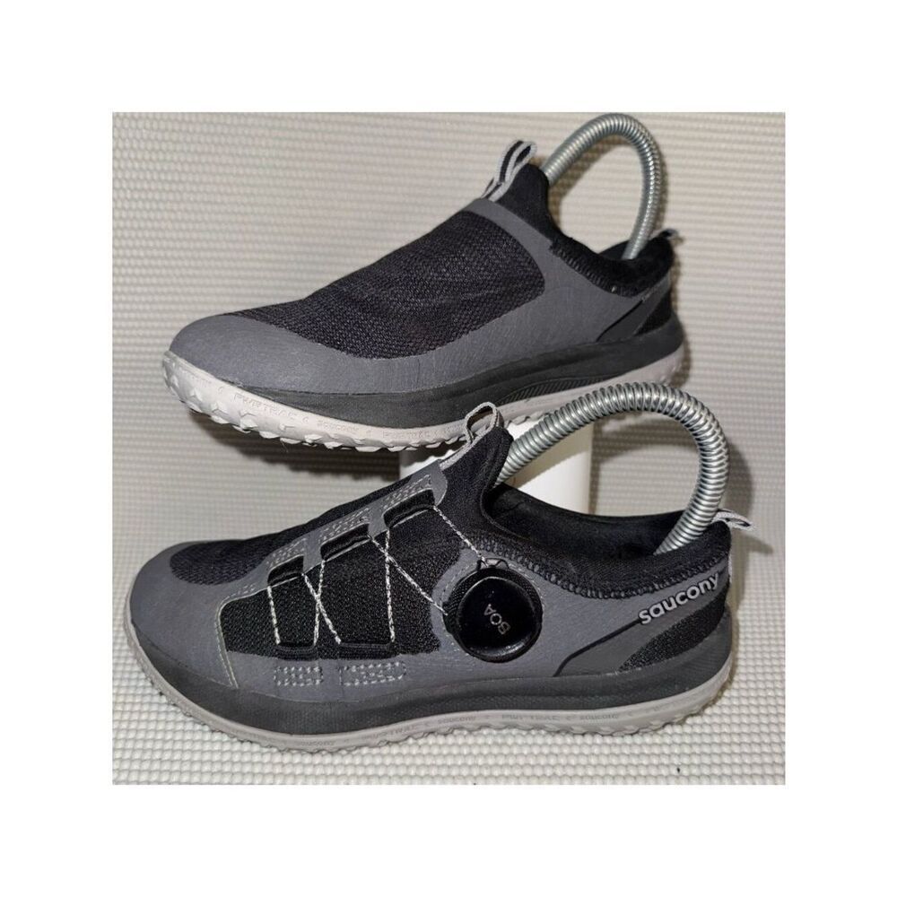 Saucony Switchback 2.0 Gray Trail Running Hiking Sneakers BOA Lace System Sz 2.5